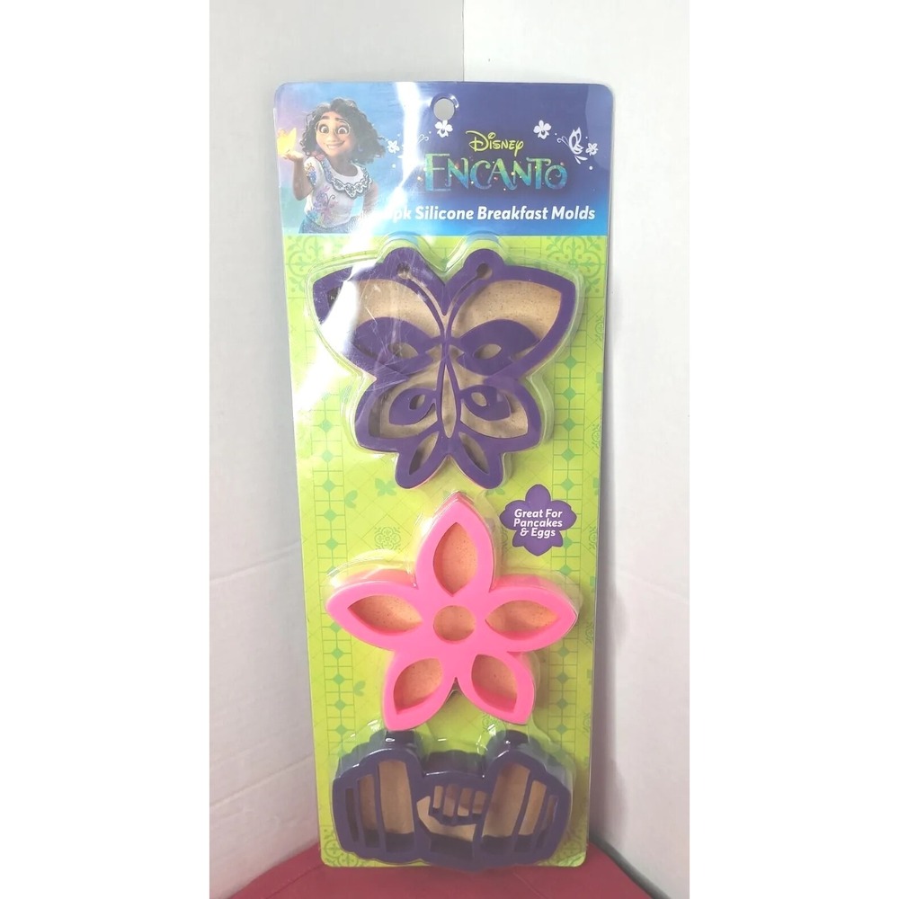 Silicone Breakfast Molds Disney Encanto 3‎ Pack Great for Pancakes & Eggs New